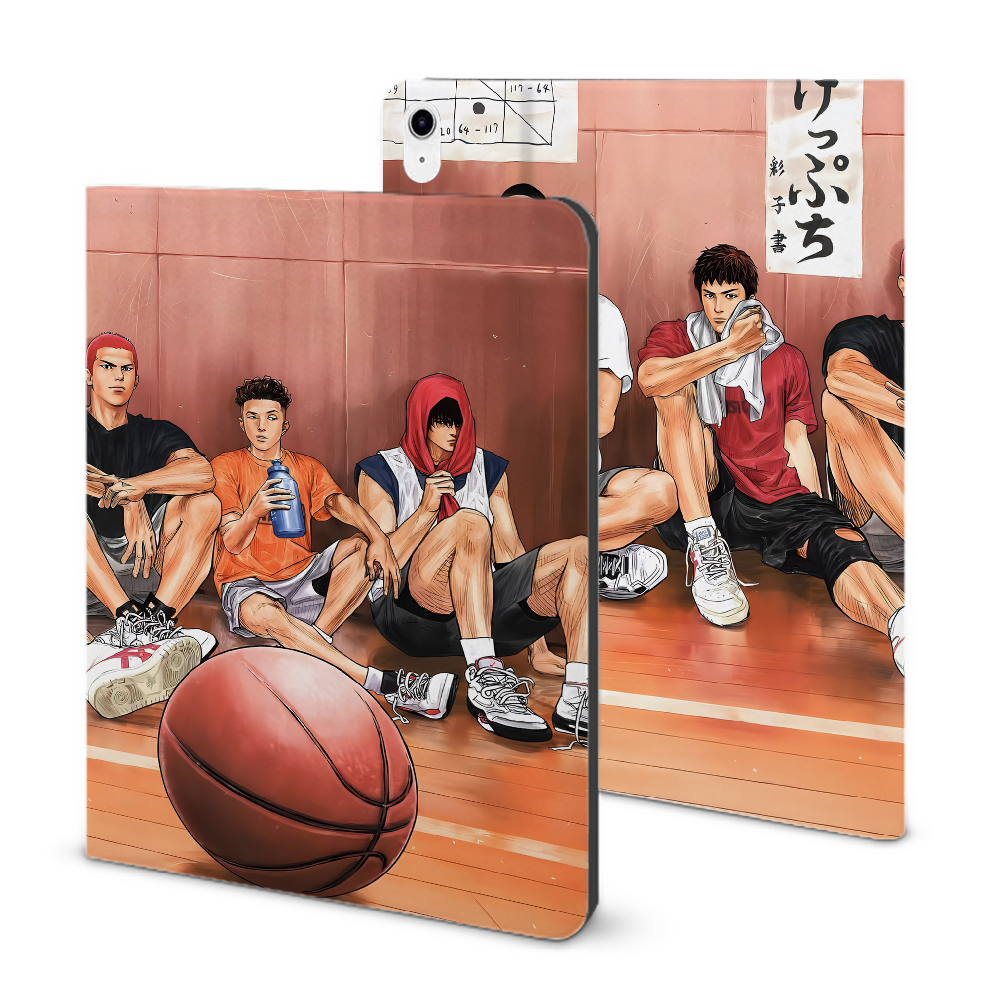 （画像用） SLAM DUNK／スラムダンク IPad ケース ブック型 PUレザー TPU 耐衝撃 軽量 薄型 ペン収納なし 全面保護 IPad 各モデル対応